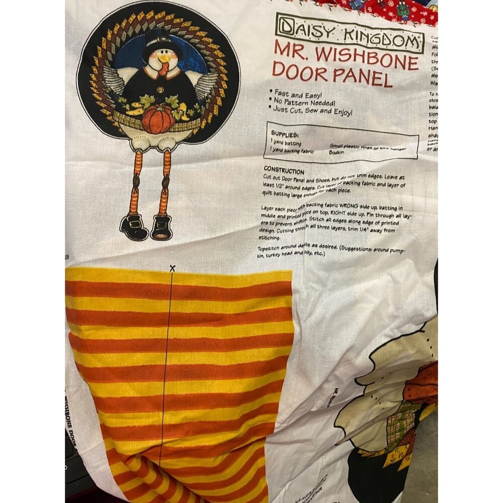 Daisy Kingdom Mr. Wishbone Door Panel Cut & Sew Fabric Vintage New